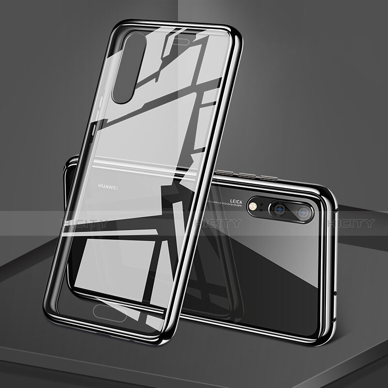 Handyhülle Hülle Luxus Aluminium Metall Rahmen Spiegel 360 Grad Ganzkörper Tasche T03 für Huawei P20