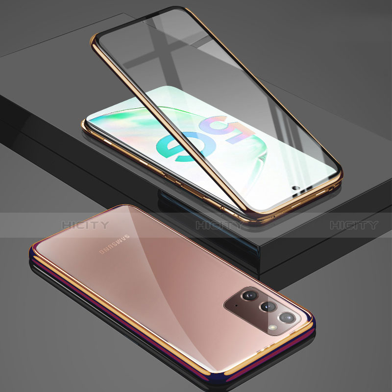 Handyhülle Hülle Luxus Aluminium Metall Rahmen Spiegel 360 Grad Ganzkörper Tasche T03 für Samsung Galaxy Note 20 5G