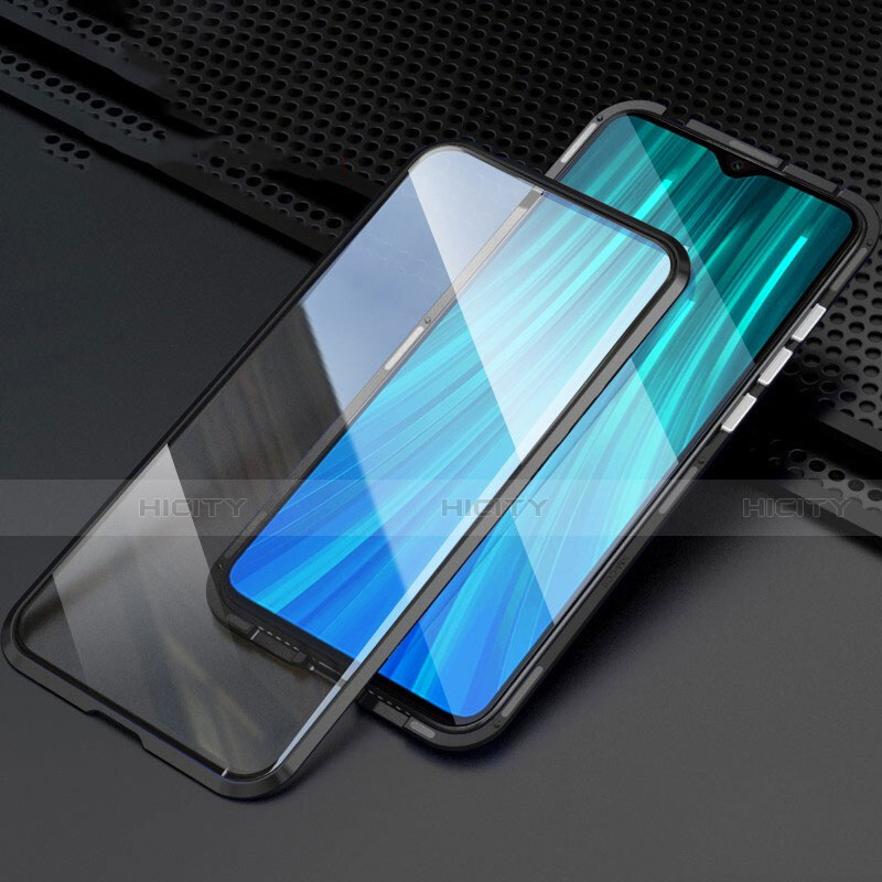 Handyhülle Hülle Luxus Aluminium Metall Rahmen Spiegel 360 Grad Ganzkörper Tasche T03 für Xiaomi Redmi Note 8 Pro groß