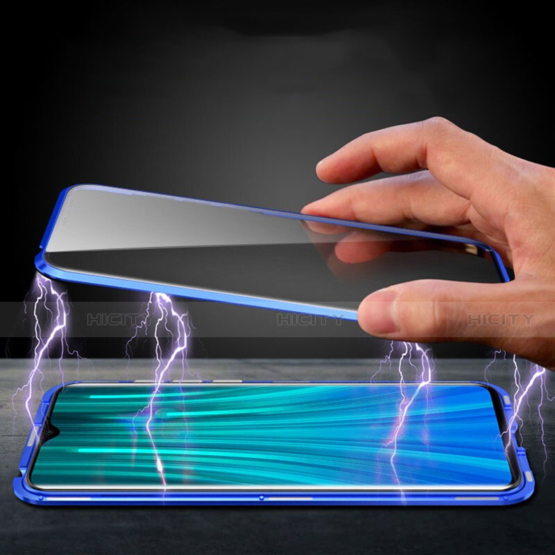 Handyhülle Hülle Luxus Aluminium Metall Rahmen Spiegel 360 Grad Ganzkörper Tasche T03 für Xiaomi Redmi Note 8 Pro groß