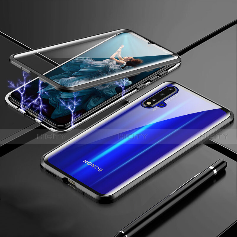 Handyhülle Hülle Luxus Aluminium Metall Rahmen Spiegel 360 Grad Ganzkörper Tasche T04 für Huawei Nova 5 Pro groß