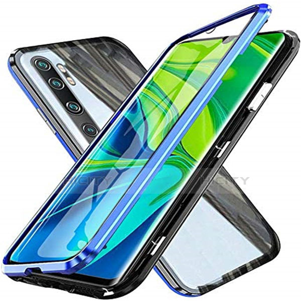 Handyhülle Hülle Luxus Aluminium Metall Rahmen Spiegel 360 Grad Ganzkörper Tasche T04 für Xiaomi Mi Note 10 groß