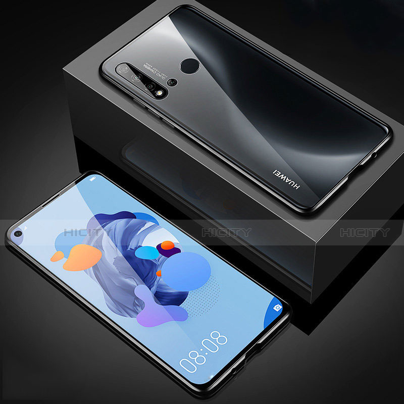 Handyhülle Hülle Luxus Aluminium Metall Rahmen Spiegel 360 Grad Ganzkörper Tasche T05 für Huawei P20 Lite (2019) groß