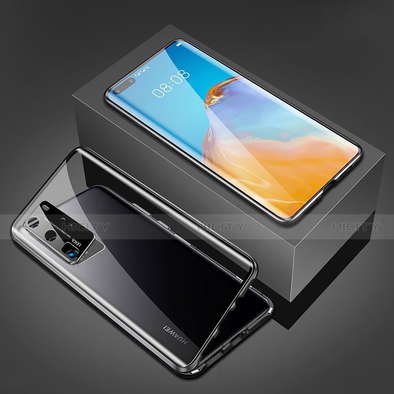 Handyhülle Hülle Luxus Aluminium Metall Rahmen Spiegel 360 Grad Ganzkörper Tasche T05 für Huawei P40 Pro