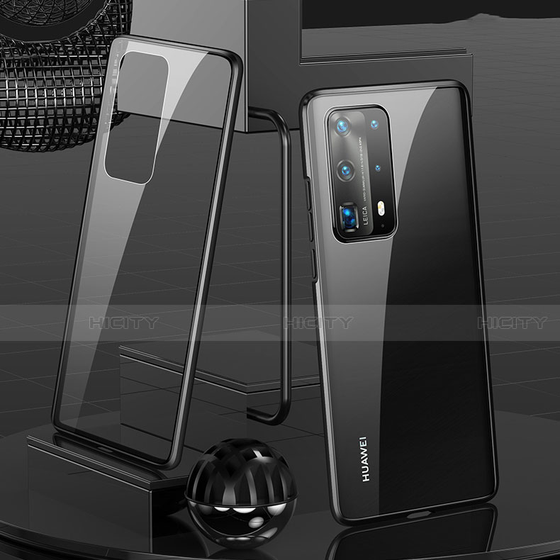 Handyhülle Hülle Luxus Aluminium Metall Rahmen Spiegel 360 Grad Ganzkörper Tasche T05 für Huawei P40 Pro+ Plus