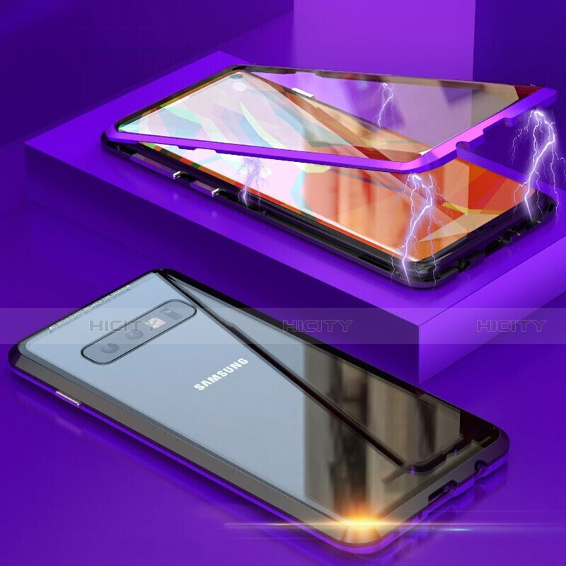Handyhülle Hülle Luxus Aluminium Metall Rahmen Spiegel 360 Grad Ganzkörper Tasche T05 für Samsung Galaxy S10 5G groß