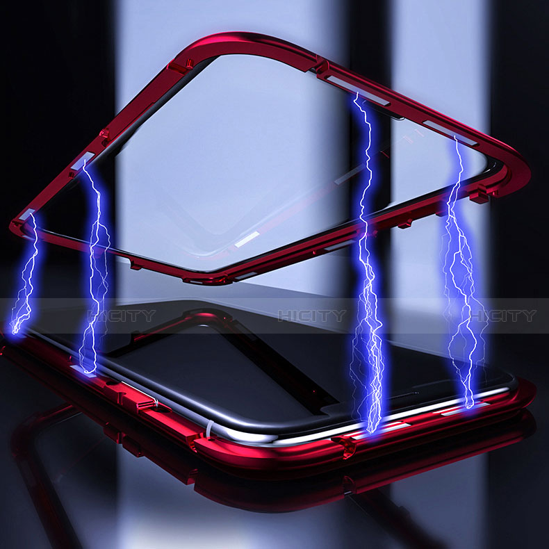 Handyhülle Hülle Luxus Aluminium Metall Rahmen Spiegel 360 Grad Ganzkörper Tasche T06 für Apple iPhone 12 groß