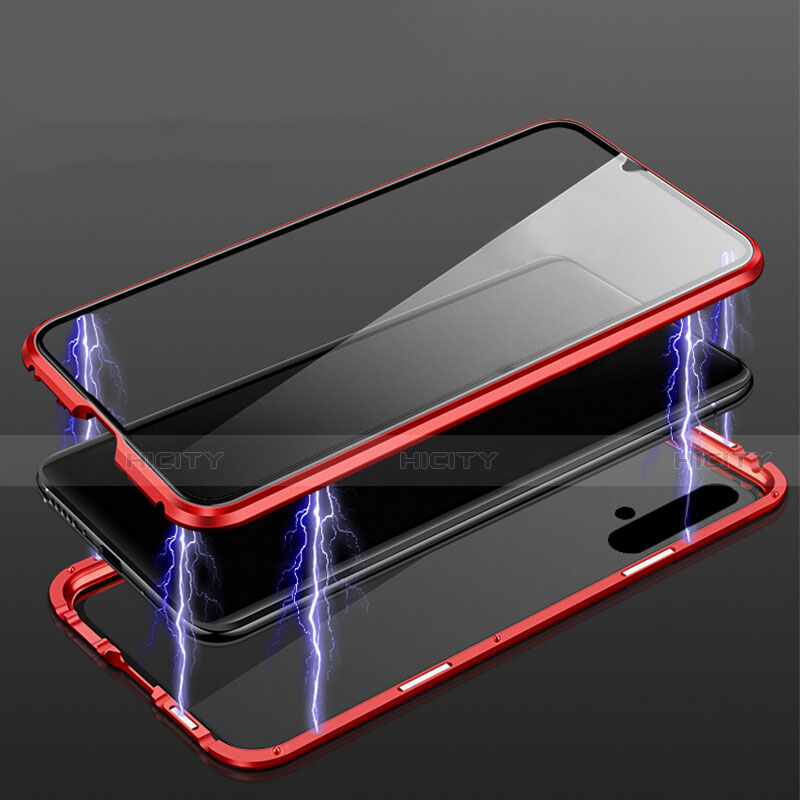 Handyhülle Hülle Luxus Aluminium Metall Rahmen Spiegel 360 Grad Ganzkörper Tasche T06 für Huawei Nova 5