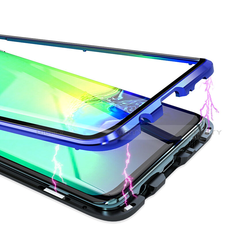 Handyhülle Hülle Luxus Aluminium Metall Rahmen Spiegel 360 Grad Ganzkörper Tasche T07 für Samsung Galaxy S10 Plus