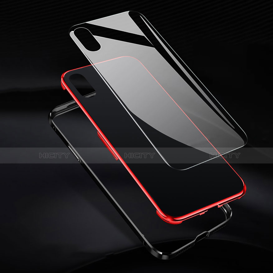 Handyhülle Hülle Luxus Aluminium Metall Rahmen Spiegel 360 Grad Tasche für Apple iPhone Xs