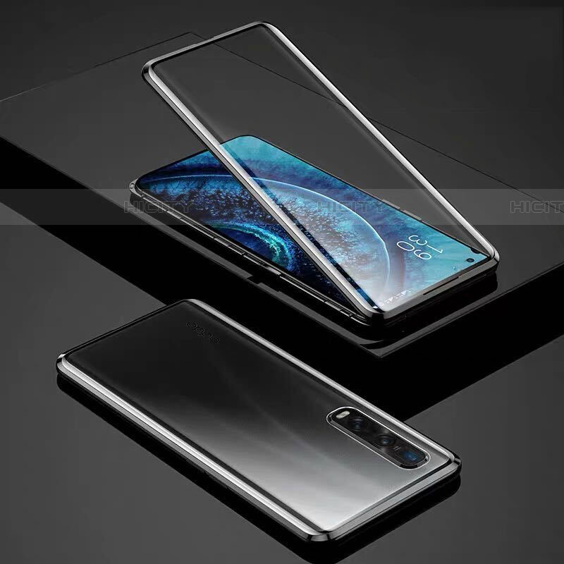 Handyhülle Hülle Luxus Aluminium Metall Rahmen Spiegel 360 Grad Tasche für Oppo Find X2 Pro