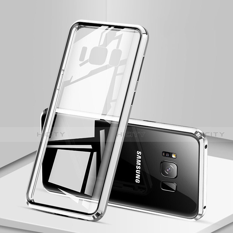 Handyhülle Hülle Luxus Aluminium Metall Rahmen Spiegel 360 Grad Tasche für Samsung Galaxy S8 Plus groß
