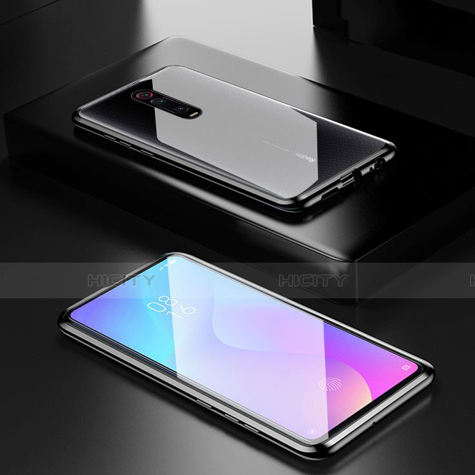 Handyhülle Hülle Luxus Aluminium Metall Rahmen Spiegel 360 Grad Tasche für Xiaomi Mi 9T Pro Schwarz Plus