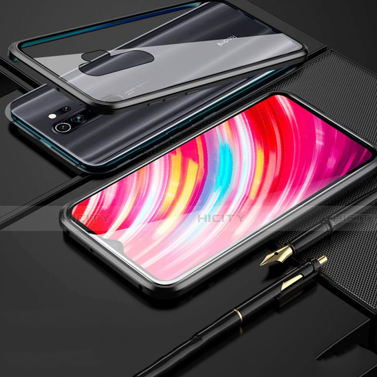 Handyhülle Hülle Luxus Aluminium Metall Rahmen Spiegel 360 Grad Tasche für Xiaomi Redmi Note 8 Pro groß