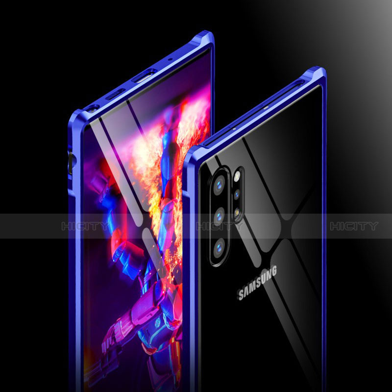 Handyhülle Hülle Luxus Aluminium Metall Rahmen Spiegel 360 Grad Tasche G01 für Samsung Galaxy Note 10 Plus 5G groß