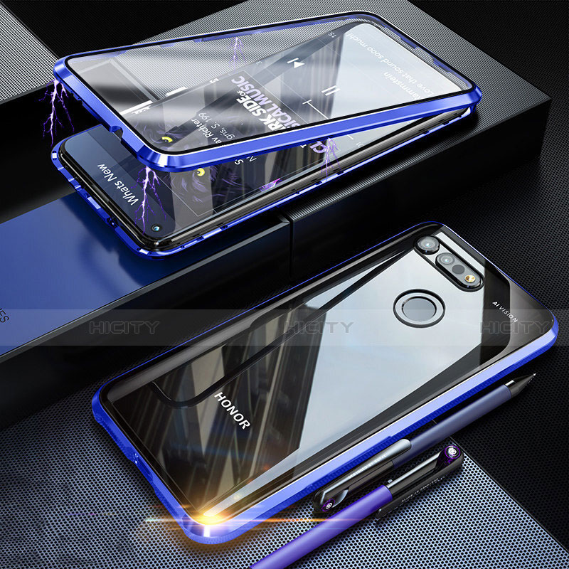 Handyhülle Hülle Luxus Aluminium Metall Rahmen Spiegel 360 Grad Tasche K01 für Huawei Honor V20 groß