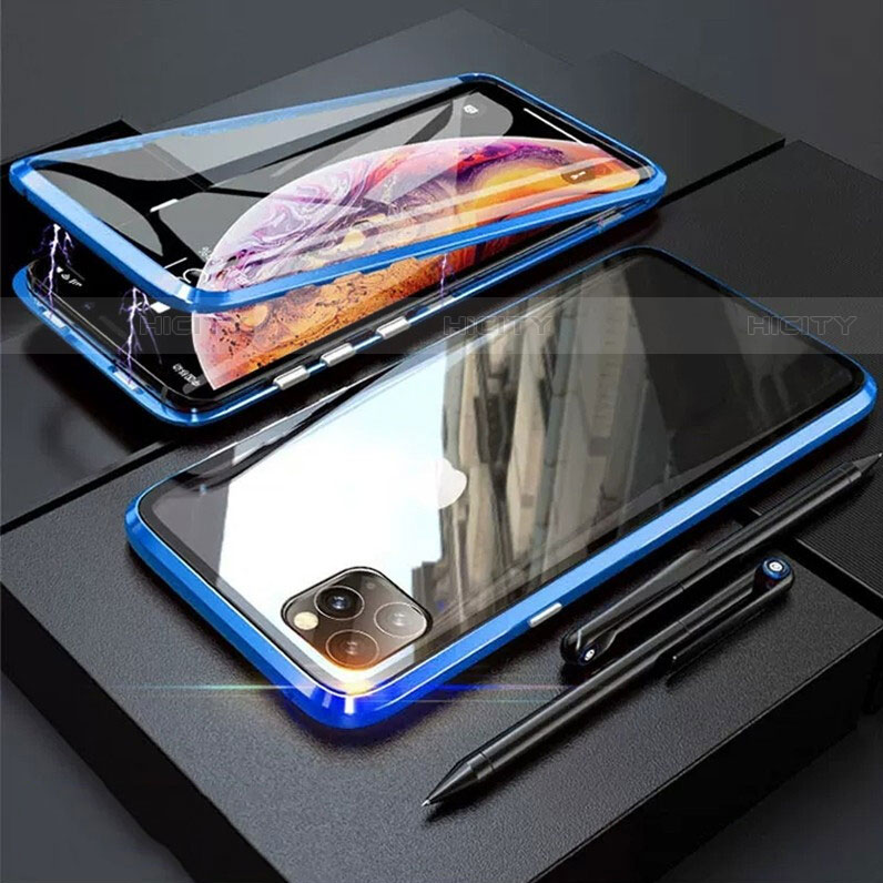 Handyhülle Hülle Luxus Aluminium Metall Rahmen Spiegel 360 Grad Tasche M01 für Apple iPhone 11 Pro