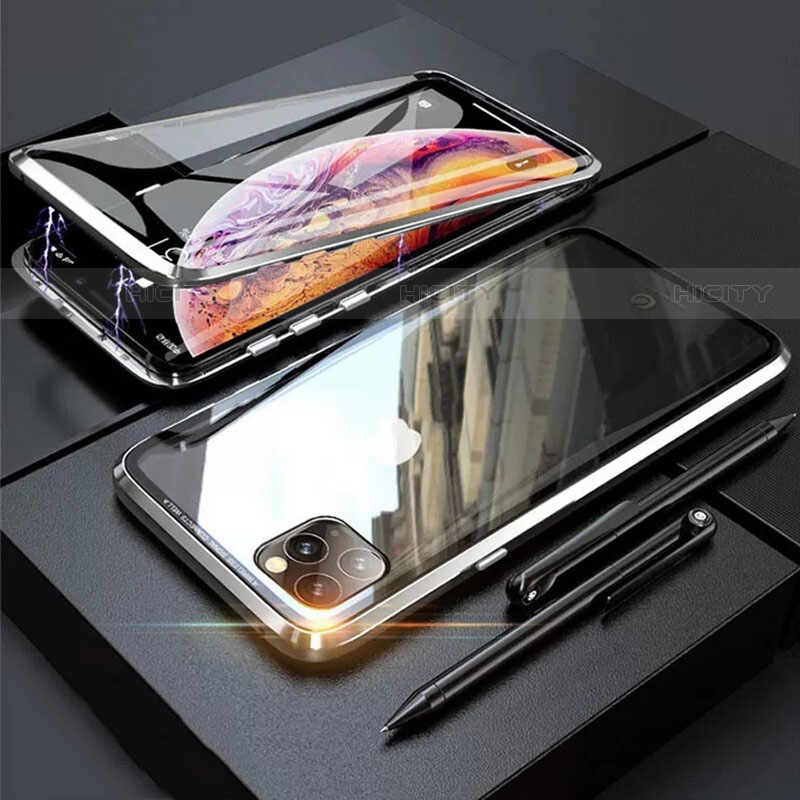 Handyhülle Hülle Luxus Aluminium Metall Rahmen Spiegel 360 Grad Tasche M01 für Apple iPhone 11 Pro