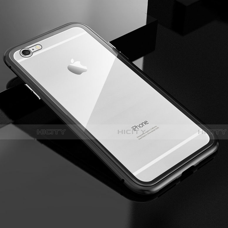 Handyhülle Hülle Luxus Aluminium Metall Rahmen Spiegel 360 Grad Tasche M01 für Apple iPhone 6S groß