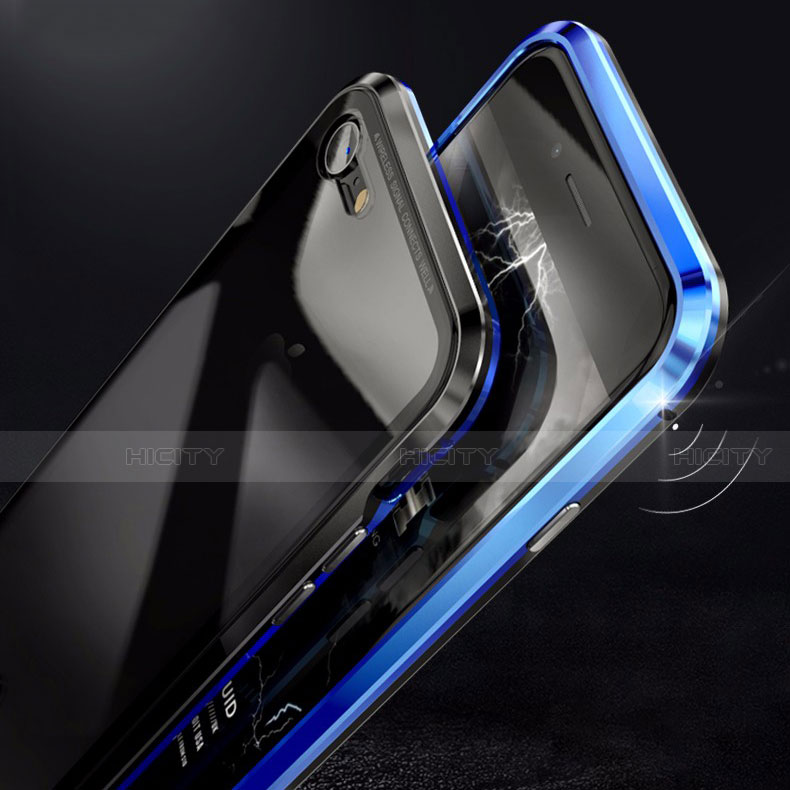 Handyhülle Hülle Luxus Aluminium Metall Rahmen Spiegel 360 Grad Tasche M01 für Apple iPhone 7