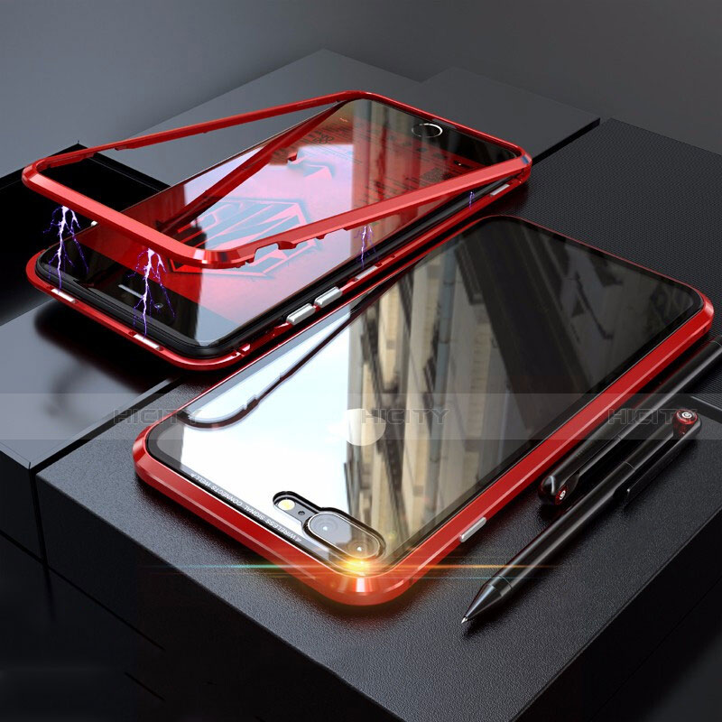 Handyhülle Hülle Luxus Aluminium Metall Rahmen Spiegel 360 Grad Tasche M01 für Apple iPhone 8 Plus