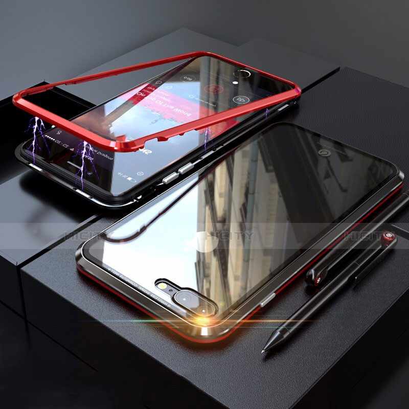 Handyhülle Hülle Luxus Aluminium Metall Rahmen Spiegel 360 Grad Tasche M01 für Apple iPhone 8 Plus groß