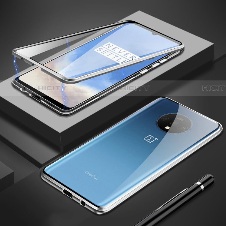 Handyhülle Hülle Luxus Aluminium Metall Rahmen Spiegel 360 Grad Tasche M01 für OnePlus 7T
