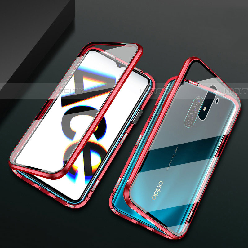 Handyhülle Hülle Luxus Aluminium Metall Rahmen Spiegel 360 Grad Tasche M01 für Realme X2 Pro