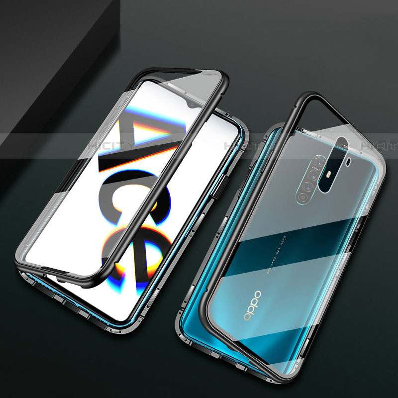 Handyhülle Hülle Luxus Aluminium Metall Rahmen Spiegel 360 Grad Tasche M01 für Realme X2 Pro