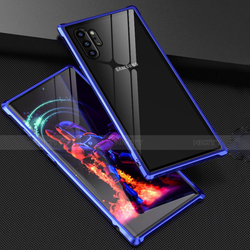 Handyhülle Hülle Luxus Aluminium Metall Rahmen Spiegel 360 Grad Tasche M01 für Samsung Galaxy Note 10 Plus