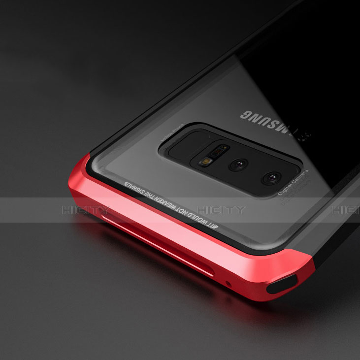 Handyhülle Hülle Luxus Aluminium Metall Rahmen Spiegel 360 Grad Tasche M01 für Samsung Galaxy Note 8 Duos N950F groß