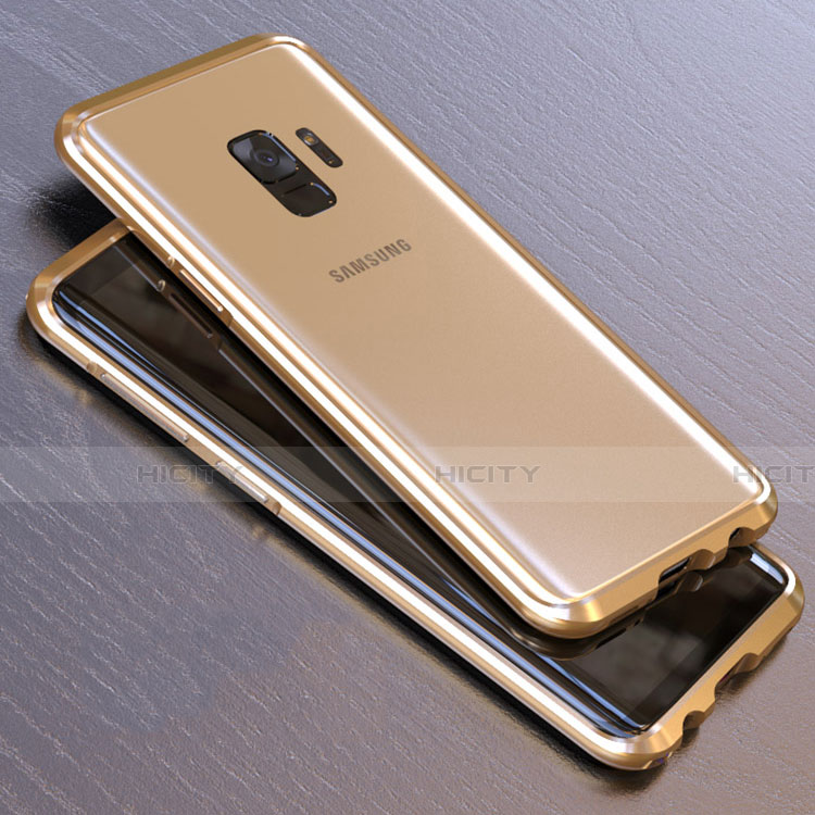 Handyhülle Hülle Luxus Aluminium Metall Rahmen Spiegel 360 Grad Tasche M01 für Samsung Galaxy S9 groß