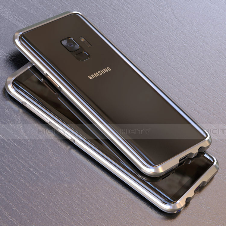 Handyhülle Hülle Luxus Aluminium Metall Rahmen Spiegel 360 Grad Tasche M01 für Samsung Galaxy S9 groß