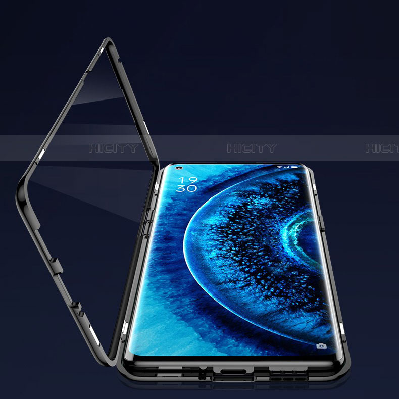 Handyhülle Hülle Luxus Aluminium Metall Rahmen Spiegel 360 Grad Tasche M02 für Oppo Find X2 Pro