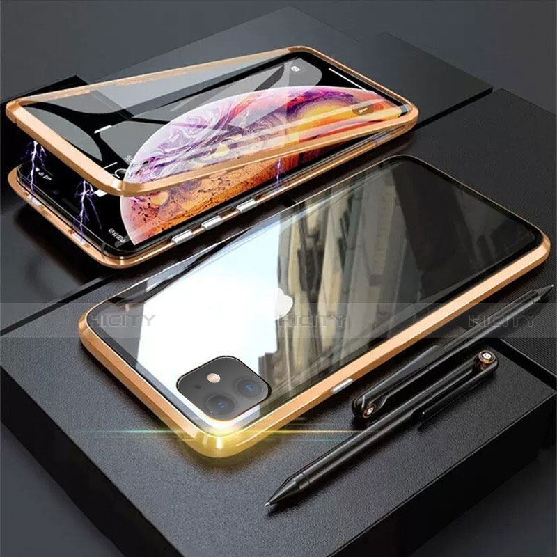 Handyhülle Hülle Luxus Aluminium Metall Rahmen Spiegel 360 Grad Tasche M03 für Apple iPhone 11