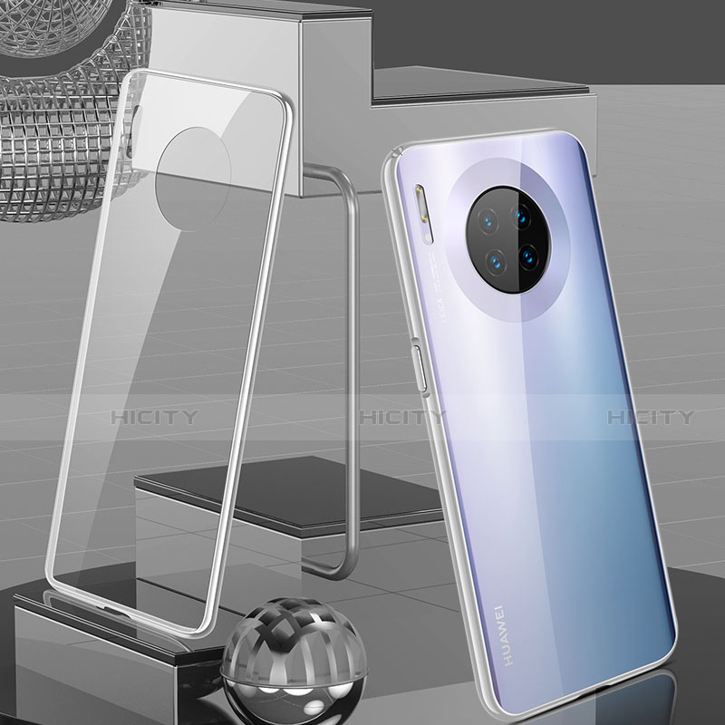 Handyhülle Hülle Luxus Aluminium Metall Rahmen Spiegel 360 Grad Tasche M03 für Huawei Mate 30 Pro 5G Silber