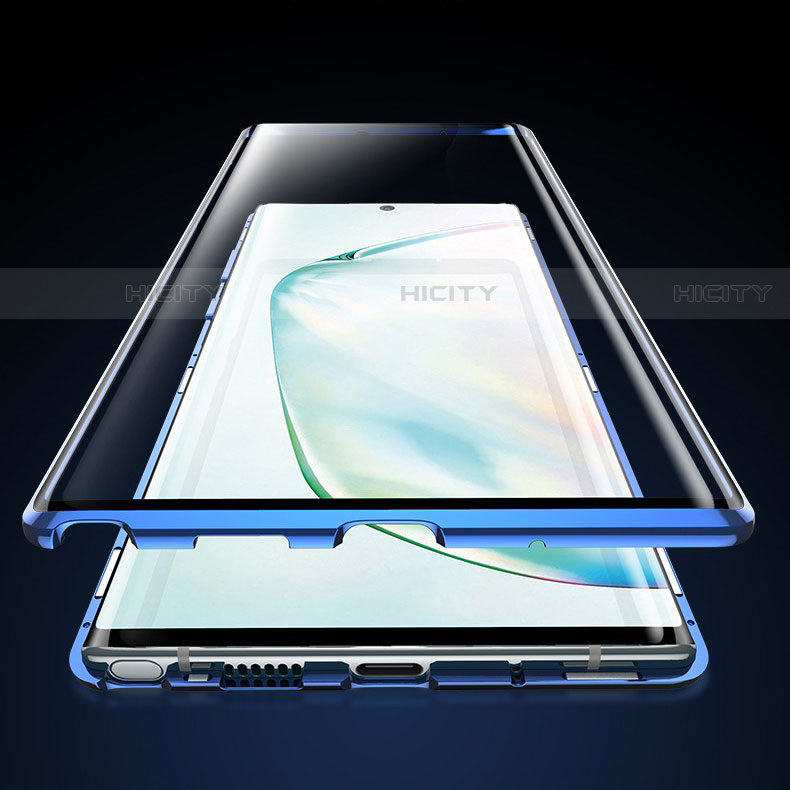 Handyhülle Hülle Luxus Aluminium Metall Rahmen Spiegel 360 Grad Tasche M03 für Samsung Galaxy Note 10 Plus 5G groß