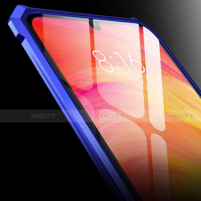 Handyhülle Hülle Luxus Aluminium Metall Rahmen Spiegel 360 Grad Tasche M03 für Xiaomi Redmi Note 7