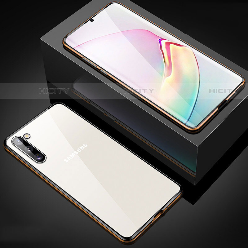 Handyhülle Hülle Luxus Aluminium Metall Rahmen Spiegel 360 Grad Tasche M04 für Samsung Galaxy Note 10 groß