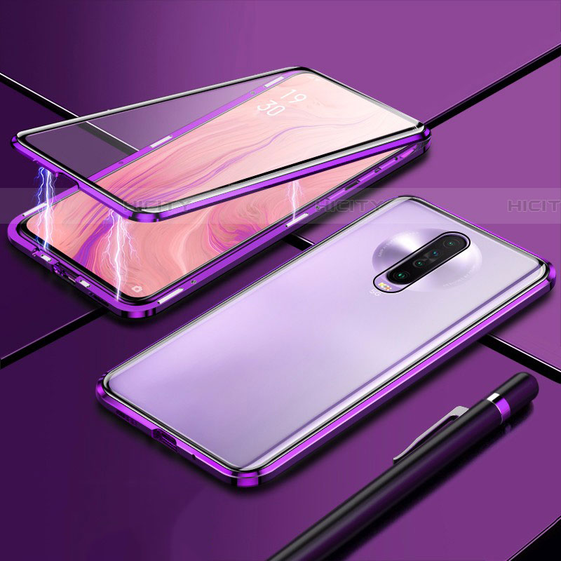 Handyhülle Hülle Luxus Aluminium Metall Rahmen Spiegel 360 Grad Tasche M04 für Xiaomi Redmi K30 5G Violett Plus
