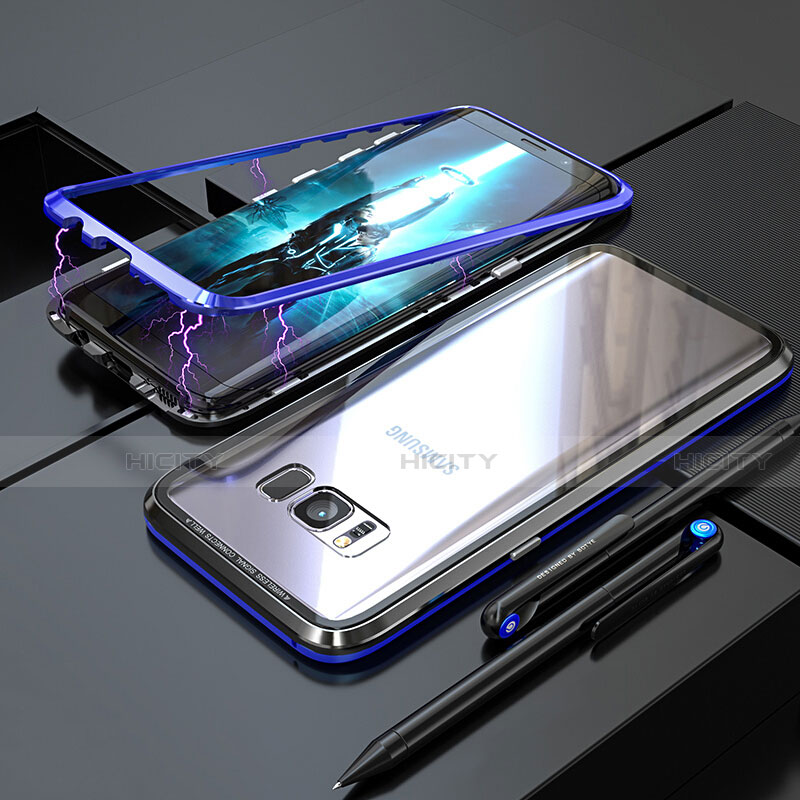 Handyhülle Hülle Luxus Aluminium Metall Rahmen Spiegel 360 Grad Tasche M05 für Samsung Galaxy S8 groß
