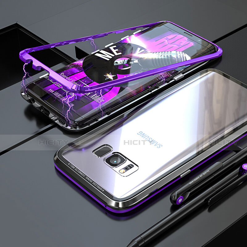 Handyhülle Hülle Luxus Aluminium Metall Rahmen Spiegel 360 Grad Tasche M05 für Samsung Galaxy S8 Plus