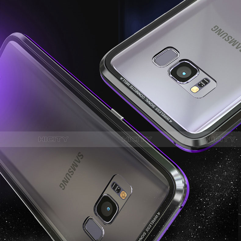 Handyhülle Hülle Luxus Aluminium Metall Rahmen Spiegel 360 Grad Tasche M05 für Samsung Galaxy S8 Plus