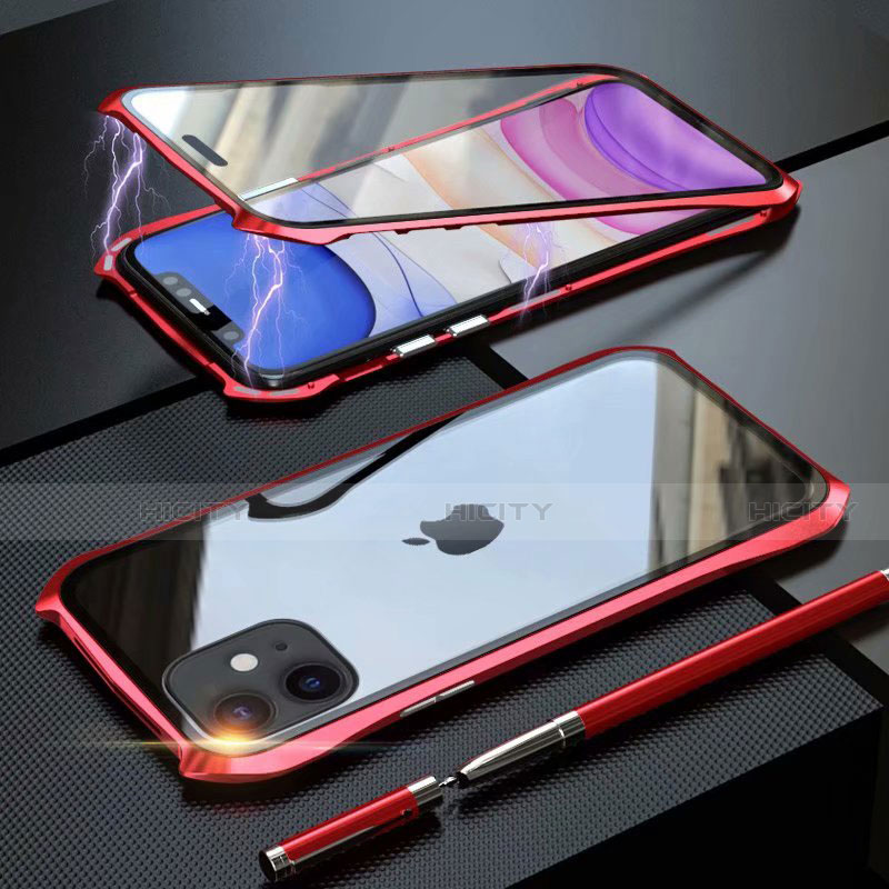 Handyhülle Hülle Luxus Aluminium Metall Rahmen Spiegel 360 Grad Tasche M06 für Apple iPhone 11 groß