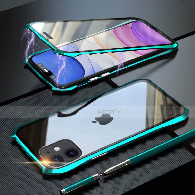 Handyhülle Hülle Luxus Aluminium Metall Rahmen Spiegel 360 Grad Tasche M06 für Apple iPhone 11 groß