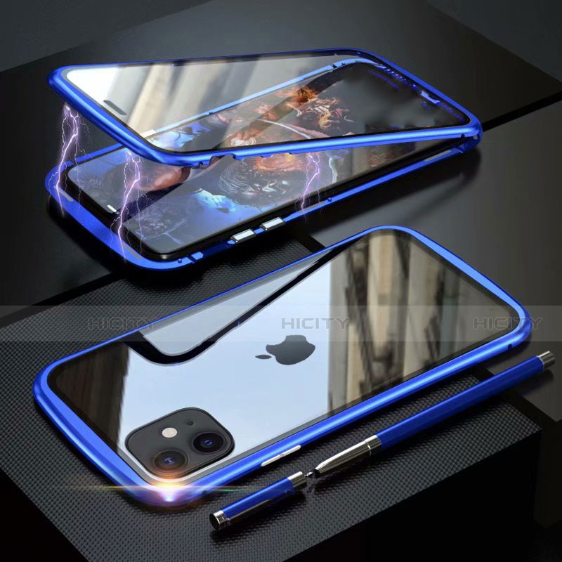 Handyhülle Hülle Luxus Aluminium Metall Rahmen Spiegel 360 Grad Tasche M07 für Apple iPhone 11