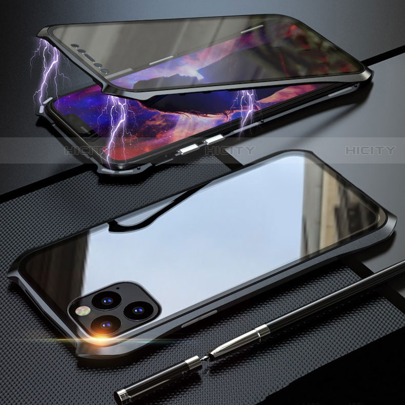 Handyhülle Hülle Luxus Aluminium Metall Rahmen Spiegel 360 Grad Tasche M07 für Apple iPhone 11 Pro Max groß