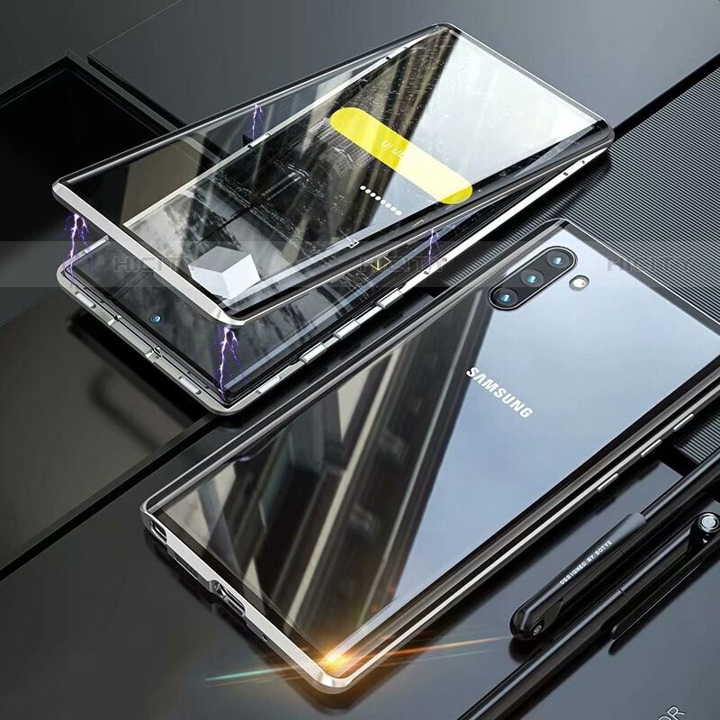 Handyhülle Hülle Luxus Aluminium Metall Rahmen Spiegel 360 Grad Tasche M07 für Samsung Galaxy Note 10 5G groß