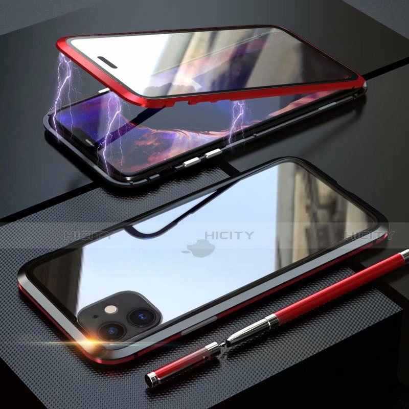 Handyhülle Hülle Luxus Aluminium Metall Rahmen Spiegel 360 Grad Tasche M08 für Apple iPhone 11 groß