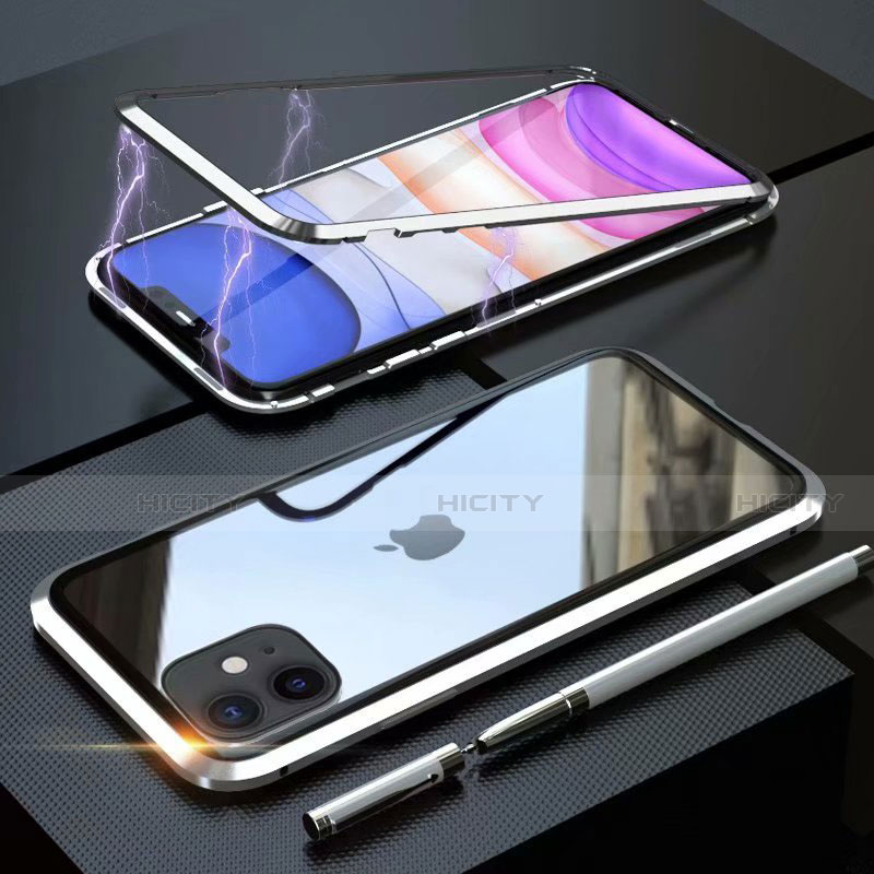 Handyhülle Hülle Luxus Aluminium Metall Rahmen Spiegel 360 Grad Tasche M09 für Apple iPhone 11